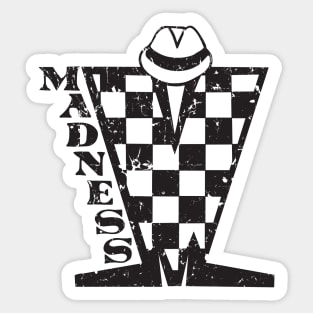 Madness Checkerboard HD - Distressed Black Sticker